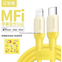 Cáp Ugreen USB-C to Lightning Silicone 1m (vàng) 90226