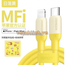 Cáp Ugreen USB-C to Lightning Silicone 1m (vàng) 90226
