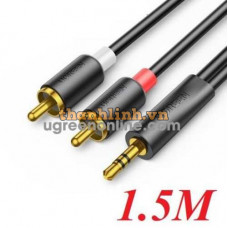 Ugreen 3.5mm mạ vàng 24k Cáp Male to 2RCA Male 1.5m 90246