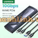 Box ổ cứng SSD M.2 hỗ trợ NVME+SATA USB Type-C 3.2 GEN2 tốc độ 10Gbps Ugreen 90264 cao cấp (Max 2TB)