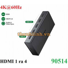 Bộ chia HDMI 2.0 từ 1 ra 4 cổng hỗ trợ 4K@60Hzk Ugreen 90514 cao cấp (1-4)