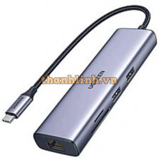 Thiết bị mở rộng Type-C 7 in 1 Sang HDMI 4K@30HZ + USB 3.0*2 + SD/TF + PD 100W Ugreen 90568 cao cấp
