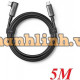 Cáp Ugreen Right Angle USB-C to USB-C Link 5m (Đen) 90629