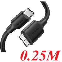 Cáp Ugreen USB-C Sang Micro B M/M 0.25m (Đen) 90995