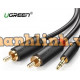 Cáp 3,5mm đực ra 2RCA cái model đen 0,5M Ugreen 40423
