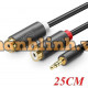 Cáp âm thanh Audio 3,5mm ra RCA âm dài 20cm Ugreen 10547
