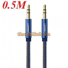 Cáp âm thanh đực ra đực 3,5mm model AV113 xanh 1,5M Ugreen 40403