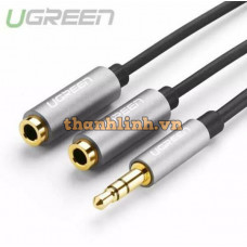 Cáp chia 2 cổng Audio 3,5mm dài 20cm ( 1 dương sang 2 âm ) Ugreen 10532