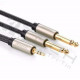 Cáp Audio 3,5mm to 2 đầu 6,5mm dài 1m Ugreen 10613 mạ vàng