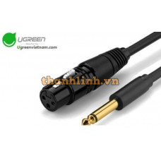 Cáp chuyển đổi từ 6.5mm sang AV Cannon (XLR) âm dài 3M Ugreen 20720