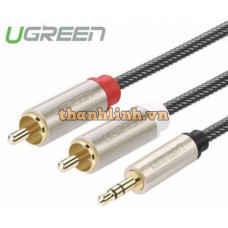Cáp âm thanh 3,5mm ra 2RCA Stereo model đen 1,5M Ugreen 40842