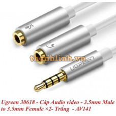 Cáp chuyển đổi tai nghe 3.5mm ra Mic & Loa riêng Ugreen 10789 mạ vàng