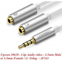 Cáp chia Audio 3.5mm ra 2 đầu 3.5mm Loa và Mic Ugreen 30619