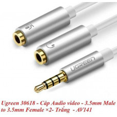 Cáp chia Audio 3.5mm ra 2 đầu 3.5mm Loa và Mic Ugreen 30620