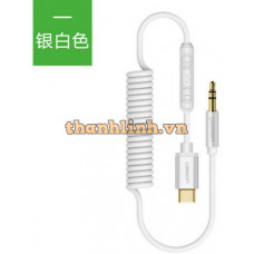 Cáp USB type-C to Audio 3.5mm có Microphone, dài 1M Ugreen 30633 (màu đen)