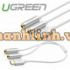 Cáp USB Type-C đực ra 3,5mm cái x 2 model AV144 bạc Ugreen 30732