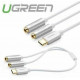 Cáp USB Type-C đực ra 3,5mm cái x 2 model AV144 bạc Ugreen 30732