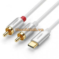 Cáp chuyển đổi USB Type-C to RCA dài 2m chính hãng Ugreen 30736 cao cấp
