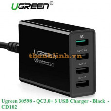 Bộ sạc 3 0+ 3 USB sạc nhanh model CD102 đen Ugreen 30598