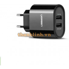 Bộ sạc 2 ports 3 4A USB model CD104 đen Ugreen 20383