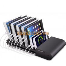 Bộ sạc với 10 slots 96W/12V 8A cho máy bàn 10 Ports USB model CD108 trắng 1,5m Ugreen 20380