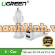 Bộ sạc xe hơi USB 2 ports Dual model CD114 trắng ABS Ugreen 20393