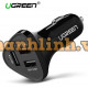 Bộ sạc xe hơi 29W 3 Port USB model CD124 đen Ugreen 40284