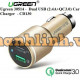 Bộ sạc xe hơi với Oualcomm sạc nhanh 3.0 Technology 30W Dual USB model CD130 vàng Ugreen 30514