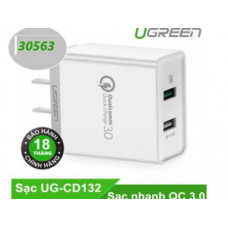 Bộ sạc nhanh 3.0 USB 2 Ports model CD132 China trắng Ugreen 30563