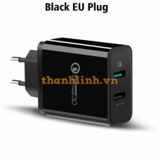 Bộ sạc 3.0 sạc nhanh 2 4A+ Dual USB model CD132 đen Ugreen 40712