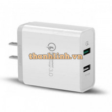 Bộ sạc 3.0 sạc nhanh 2 4A+ Dual USB model CD132 trắng Ugreen 40713