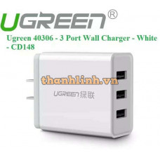 Sạc cắm tường 3 Port model CD148 trắng Ugreen 40306