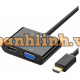 Cáp chuyển đổi HDMI to VGA&HDMI chính hãng Ugreen 40744 cao cấp