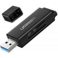 Đồ đọc thẻ xe hơi Dual read USB 3 0 ra TF+SD CM104 đen Ugreen 40752