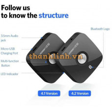 Bộ chuyển đổi Wireless Bluetooth 4 1 Receiver Audio model CM122 đen Ugreen 30444