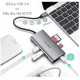 Bộ chuyển đổi USB-C ra 3 x USB3 0+ HDMI +RJ45+SD và TF model CM147 xám Ugreen 50539