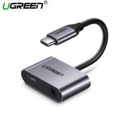 Cáp chuyển đổi USB type-C to 3,5mm hỗ trợ cổng sạc USB-C chính hãng Ugreen 50596 cao cấp