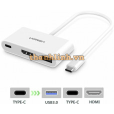 Hub OTG đa năng USB 2.0 model CR101 trắng Ugreen 20237