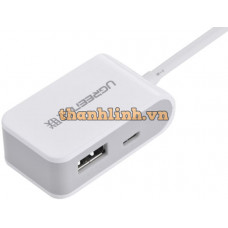 2port specilized for Mobiles Micro USB OTG HUB model CR105 trắng 13CM Ugreen 20273