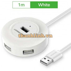 Hub 4 Ports với OTG USB 2.0 model CR106 trắng 80CM Ugreen 20271