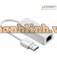 Cáp chuyển USB 3.0 to Lan hỗ trợ 10/100/1000 Mbps chính hãng Ugreen 20255