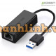Cáp chuyển USB 3.0 to Lan hỗ trợ 10/100/1000 Mbps Ugreen 20256 cao cấp