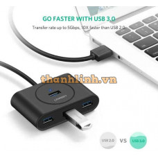 USB 3.0 Hub 4 Ports với OTG model CR113 đen 80cm Ugreen 20292
