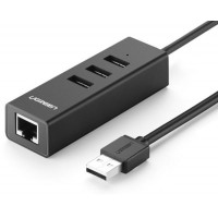 Hub USB ra RJ45 với USB 2.0 model CR129 đen Ugreen 30301
