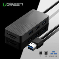 Đồ đọc thẻ Port USB 3.0 Hub với 3 model CR132 đen 1M Ugreen 30413