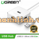 Hub 4 Port USB 2.0 tốc độ cao trắng 100cm Ugreen 30428
