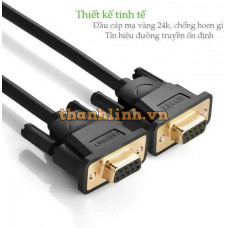 Cáp cổng Com Rs232 9 chân dương sang Com 9 chân âm (9M/9F) dài 1,5m chính hãng Ugreen 20145 cao cấp