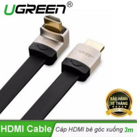 Cáp HDMI dẹp HD102 đầu nối kim loại và bện nylon 1.4V đồng model HD102 đen 10M Ugreen 10256