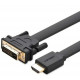 Cáp HDMI to DVI (24+1) mỏng dẹt dài 3M Chính hãng Ugreen 30107 Cao cấp