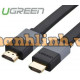 Cáp dẹp HDMI đen 1.4 HD120 đồng model HD120 đen 10M Ugreen 30114